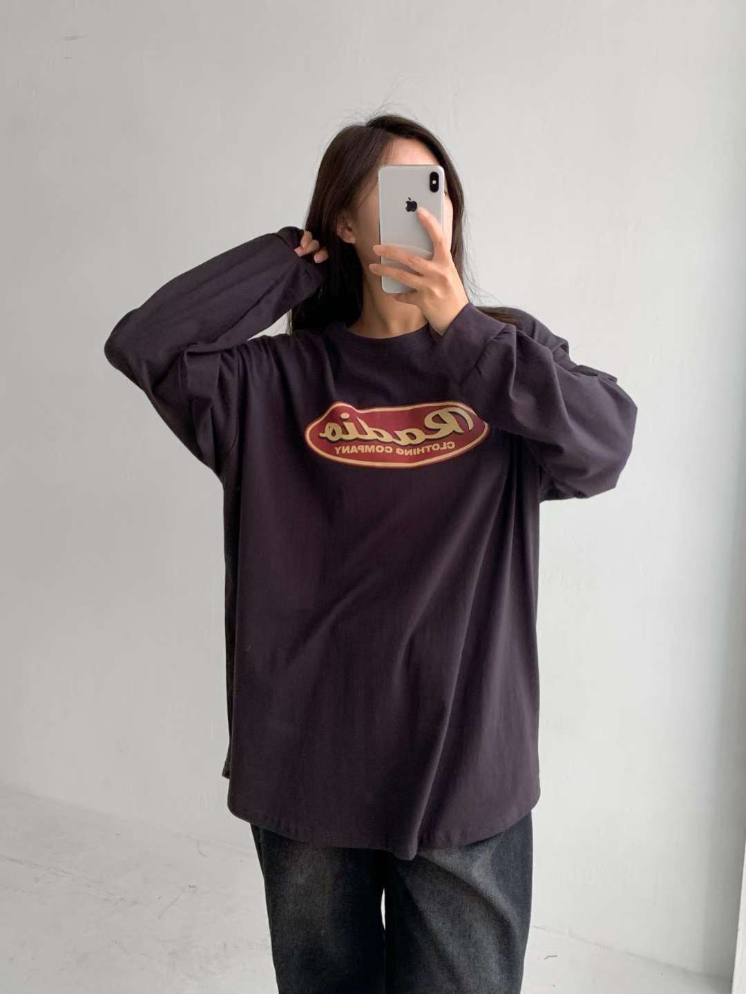 SNS韓國代購㊣女士新品25秋冬時尚休閑人氣職業真品長袖T恤SNS長袖T恤圖色3