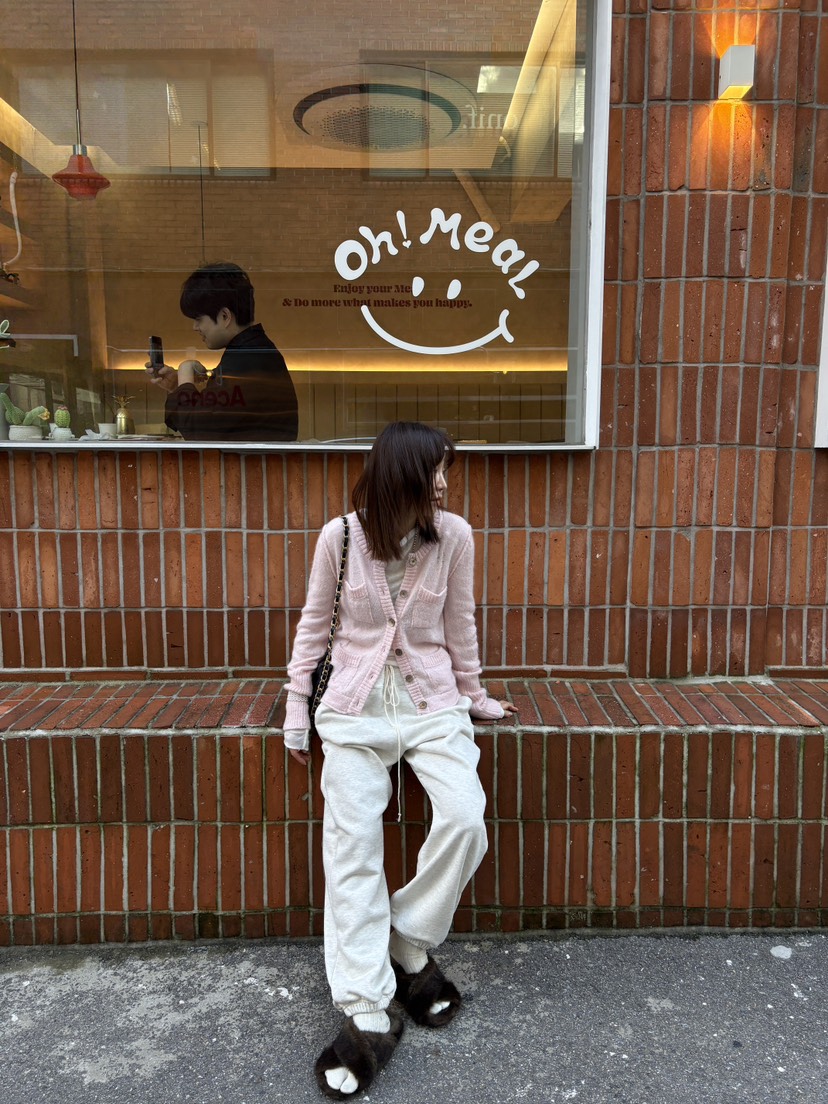 FRANC—L韓國代購㊣女裝新款25秋冬人氣真品休閑毛衣粗花呢FRANC毛衣