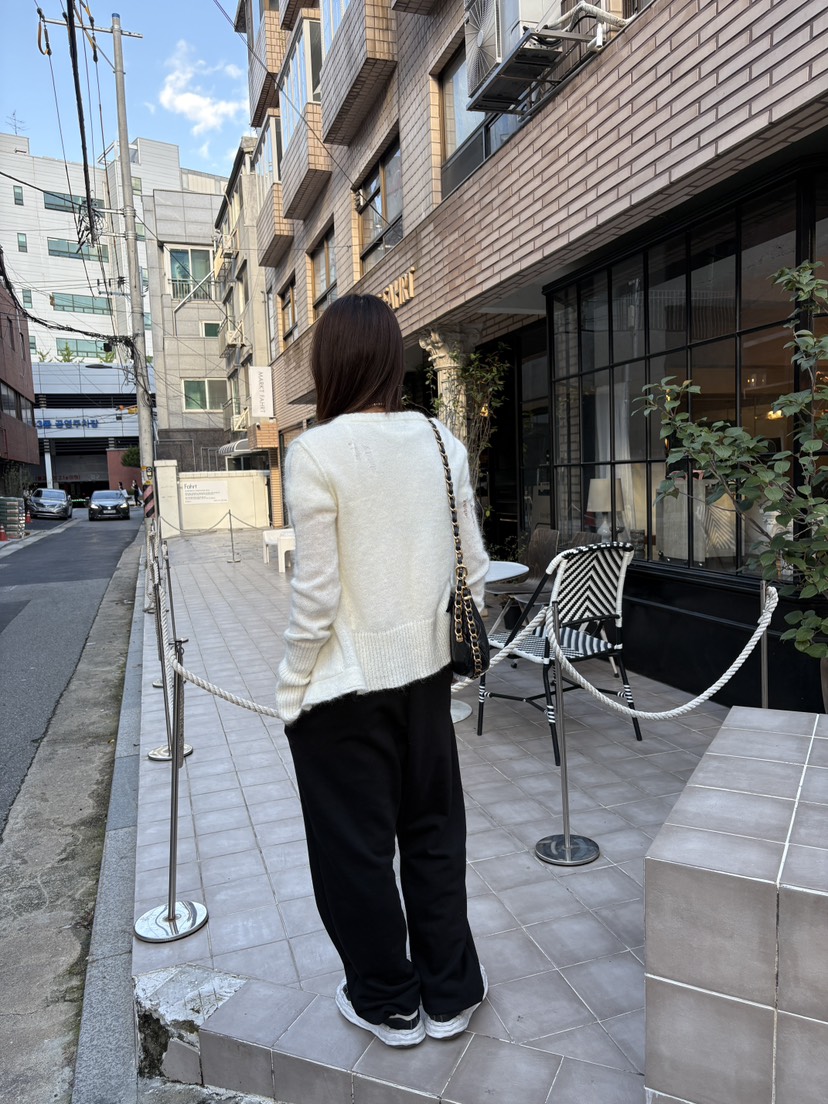 FRANC—L韓國代購㊣女裝新款25秋冬人氣真品休閑毛衣粗花呢FRANC毛衣