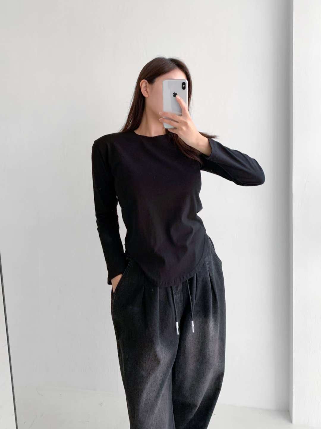SNS韓國直郵㊣女裝新品25秋冬時尚熱賣推薦人氣真品長袖T恤SNS長袖T恤