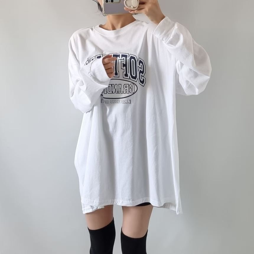 SNS東大門㊣實拍女士新款人氣真品25秋冬時尚職業熱賣長袖T恤SNS長袖T恤