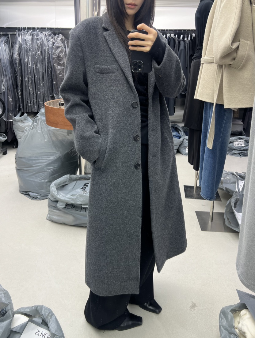 NOVUS韓國直郵㊣女裝新品25秋冬推薦真品職業中長款大衣羊毛NOVUS中長款大衣