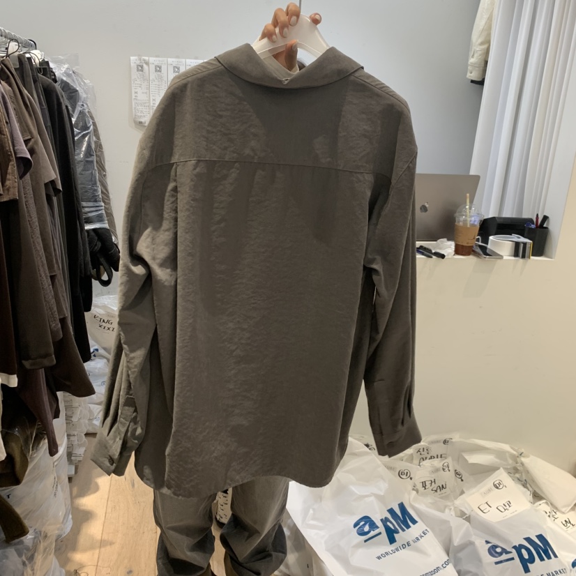 AUBE韓國代購㊣女士新品時尚休閑真品職業推薦襯衫蕾絲衫口袋AUBE襯衫/蕾絲衫