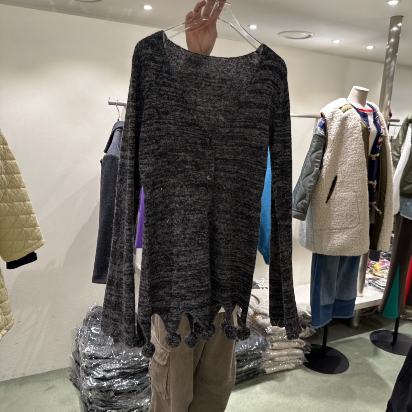 JERRY HALL-P東大門㊣直郵女裝新品職業人氣針織衫喇叭開衫JERRY HALL針織衫圖色2