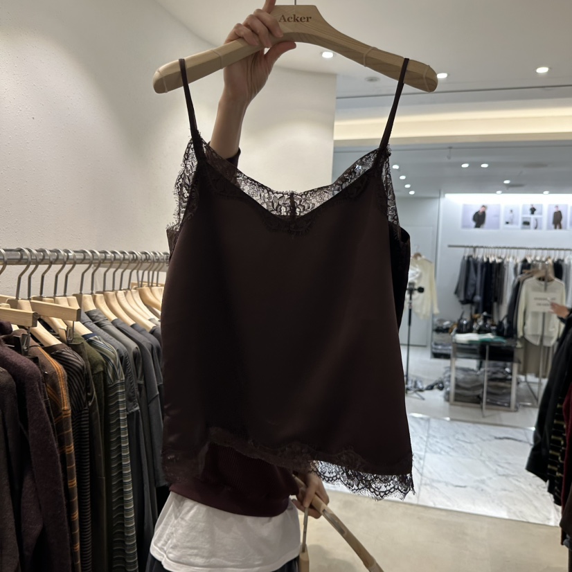 ACKER東大門㊣直郵女裝新款人氣熱賣真品職業25秋冬吊帶背心蕾絲ACKER吊帶/背心圖色3棕色