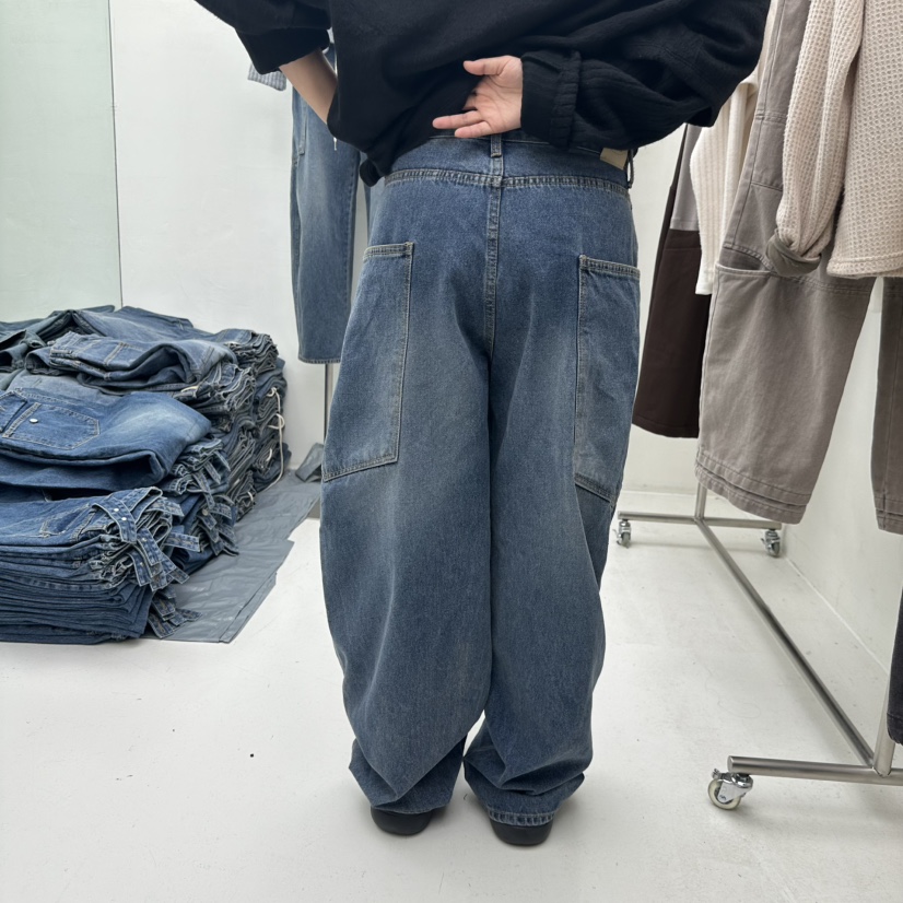 CHAV韓國直郵㊣女裝新品時尚推薦人氣熱賣職業25秋冬牛仔褲口袋CHAV牛仔褲