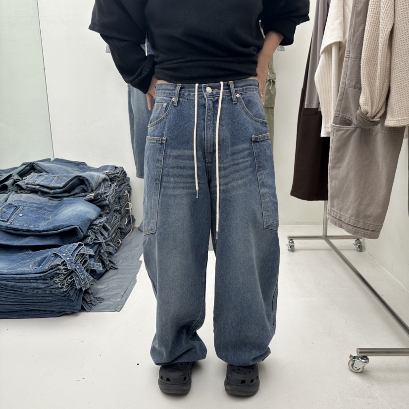 CHAV韓國直郵㊣女裝新品時尚推薦人氣熱賣職業25秋冬牛仔褲口袋CHAV牛仔褲
