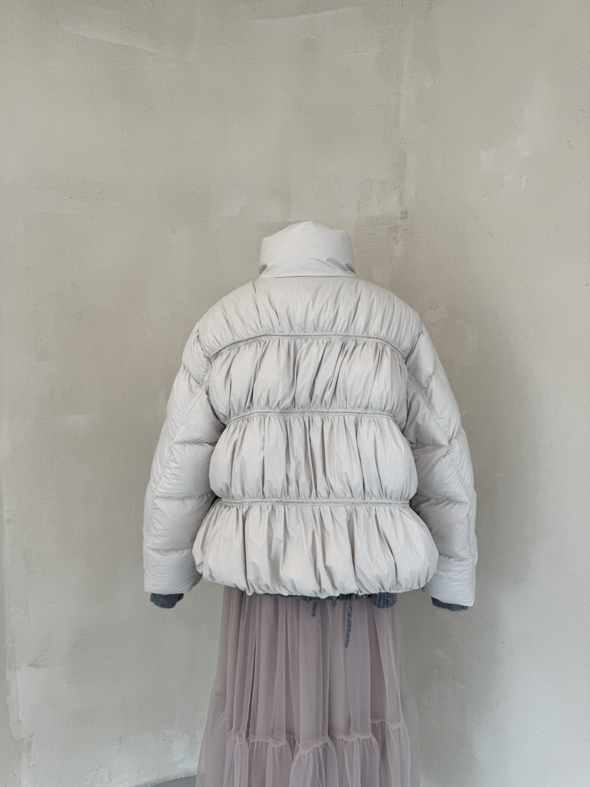 LAUNDRY東大門㊣代購女裝新款25秋冬短款羽絨服填充褶皺鴨絨LAUNDRY短款羽絨服