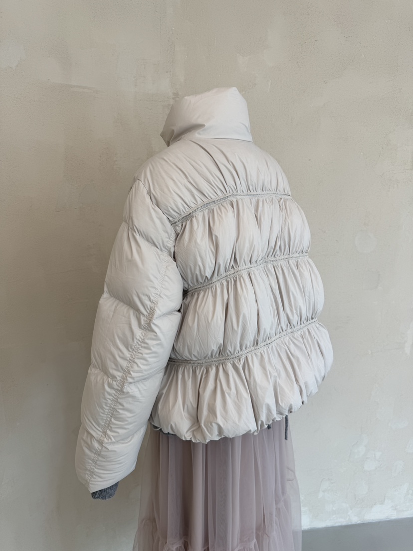 LAUNDRY東大門㊣代購女裝新款25秋冬短款羽絨服填充褶皺鴨絨LAUNDRY短款羽絨服