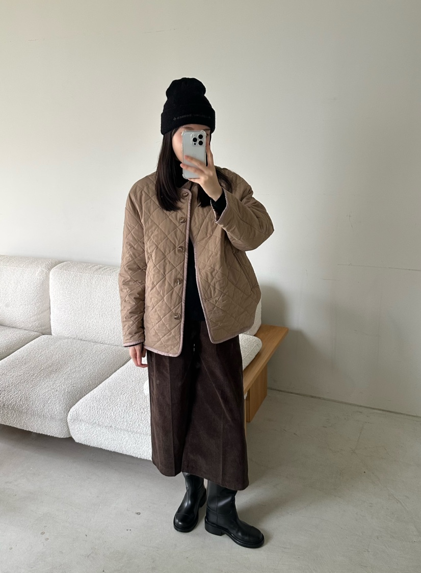 LE VASE東大門㊣代購女士新品職業25秋冬熱賣夾克柔軟絎縫LE VASE夾克