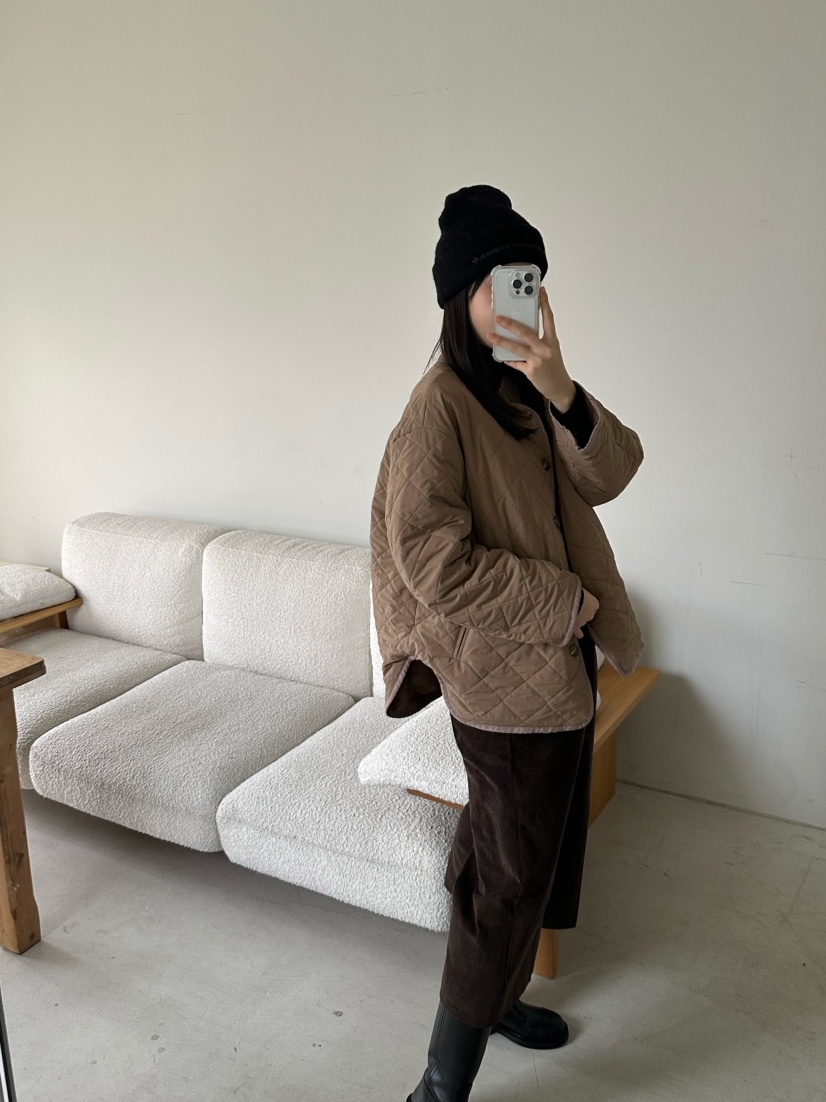 LE VASE東大門㊣代購女士新品職業25秋冬熱賣夾克柔軟絎縫LE VASE夾克