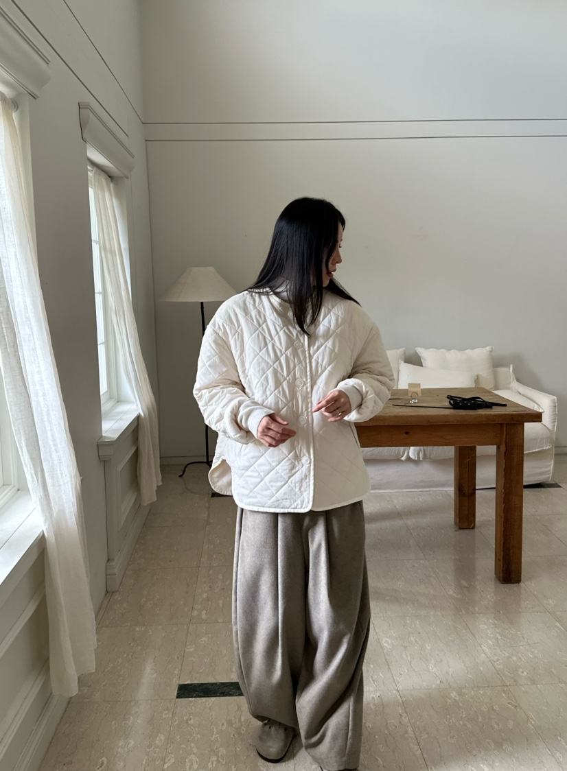 LE VASE東大門㊣代購女士新品職業25秋冬熱賣夾克柔軟絎縫LE VASE夾克