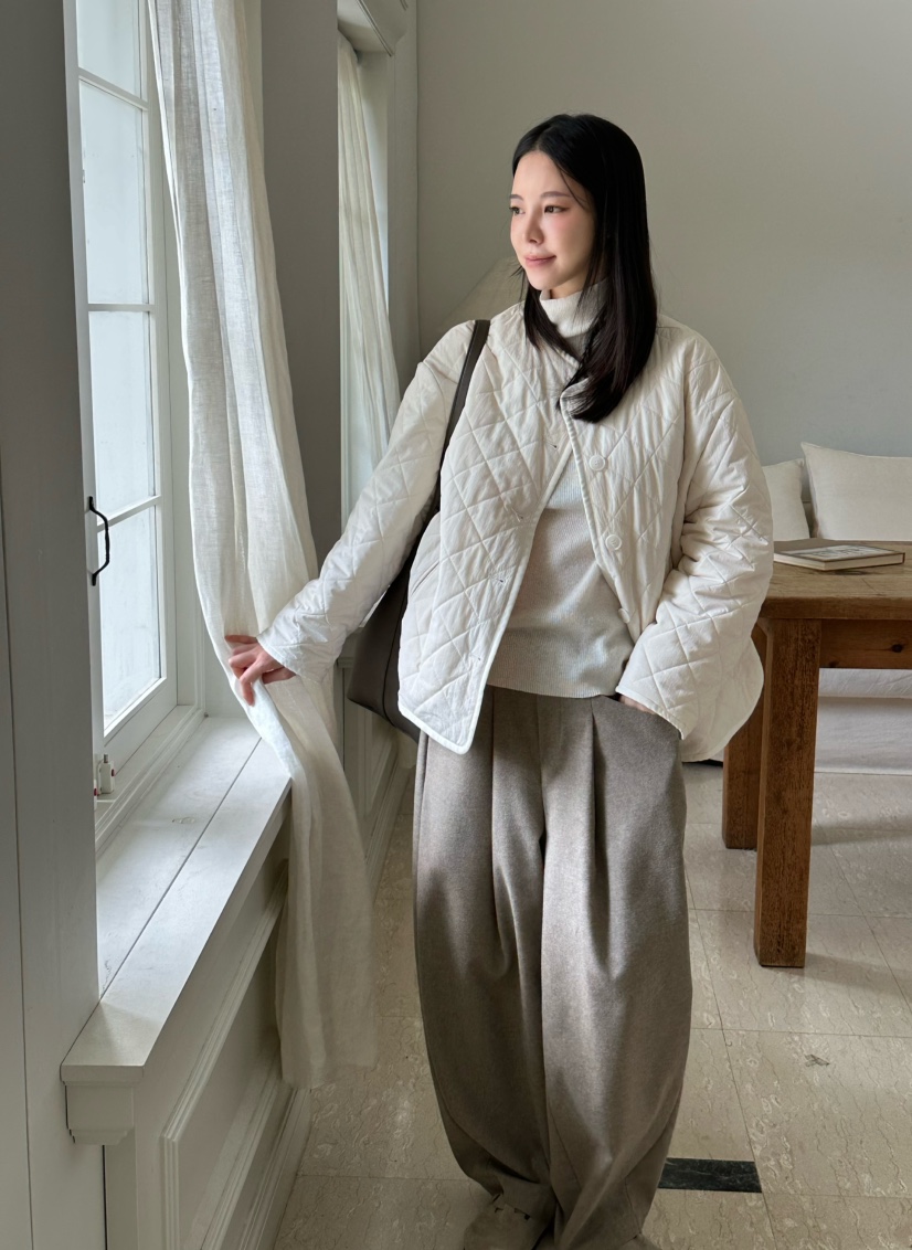 LE VASE東大門㊣代購女士新品職業25秋冬熱賣夾克柔軟絎縫LE VASE夾克
