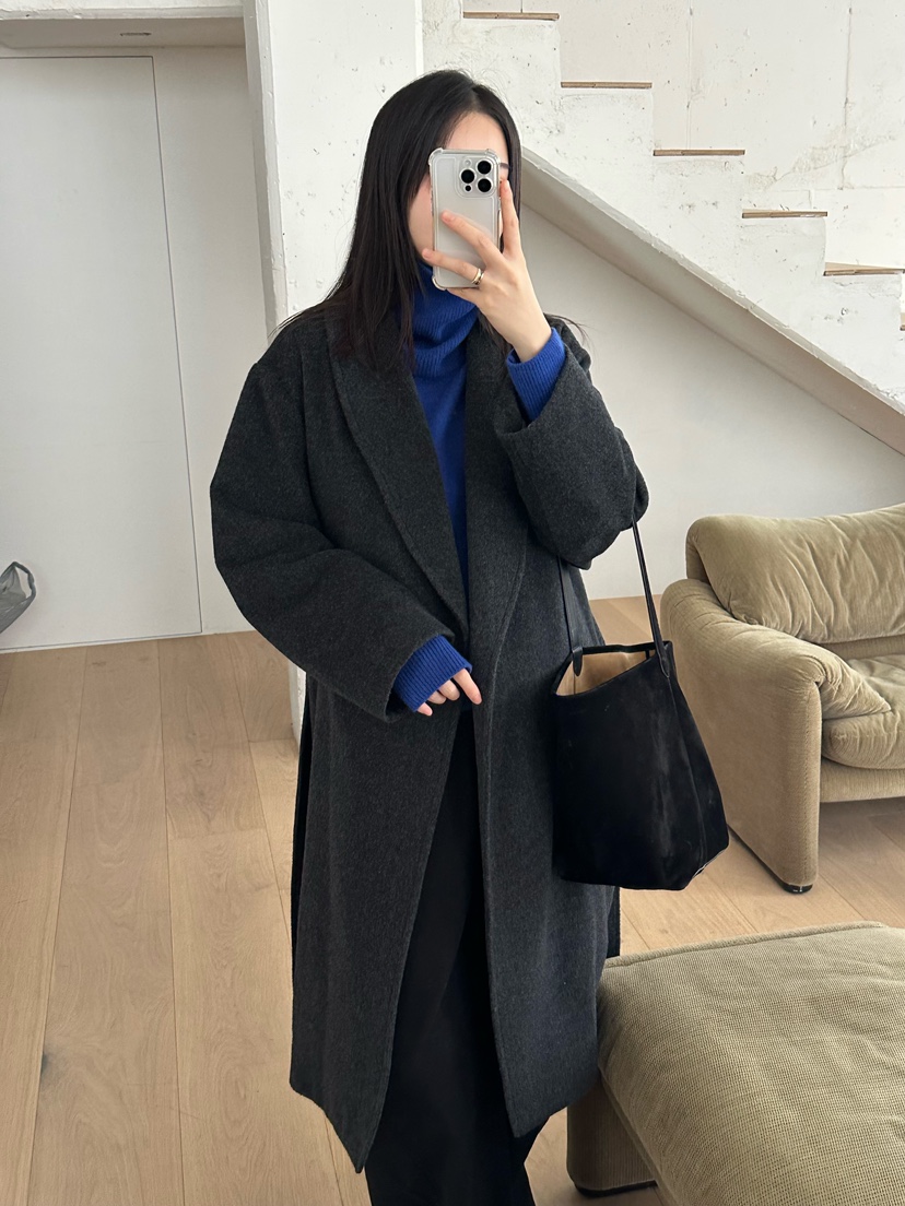 LE VASE東大門㊣直郵女裝新款時尚人氣中長款大衣含腰帶披肩LE VASE中長款大衣