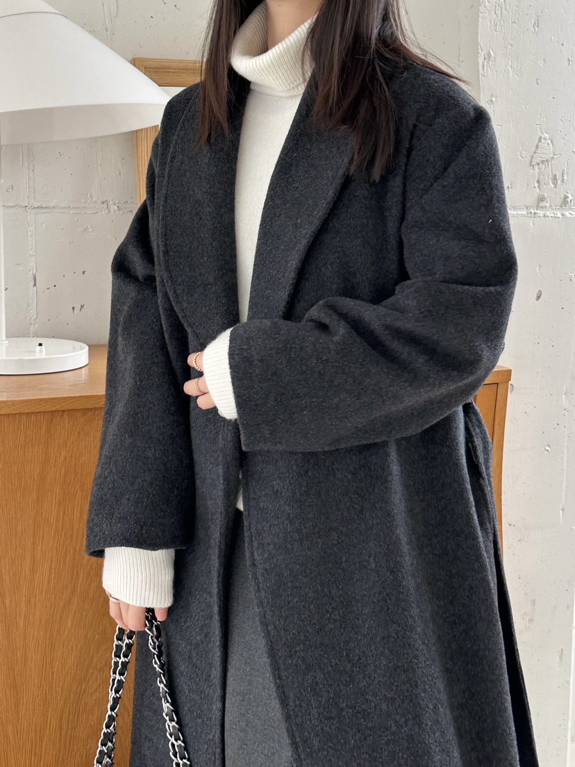 LE VASE東大門㊣直郵女裝新款時尚人氣中長款大衣含腰帶披肩LE VASE中長款大衣