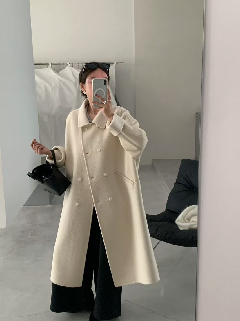 CRONG韓國直郵㊣女士新款推薦時尚熱賣真品休閑中長款大衣寬松CRONG中長款大衣