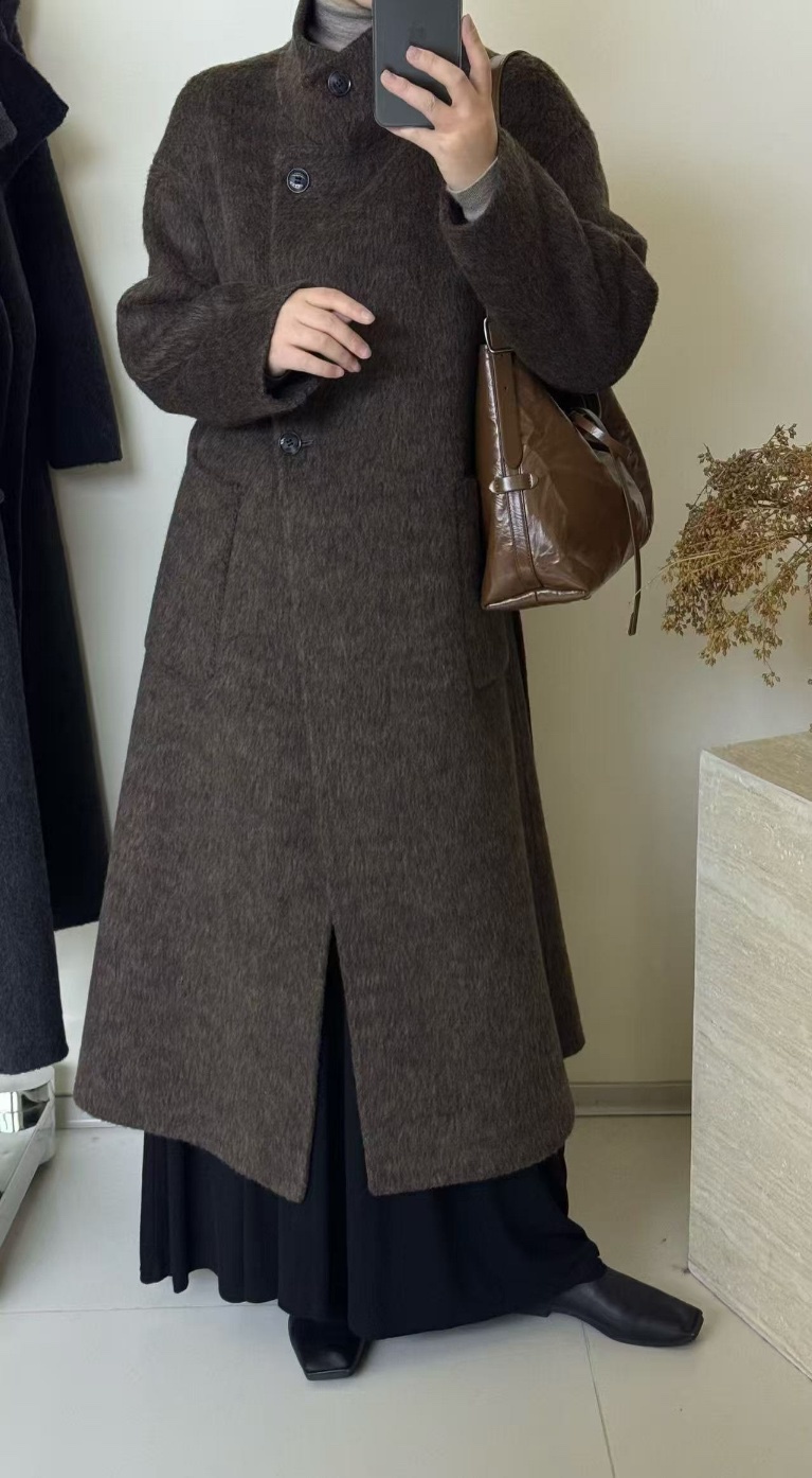 CRONG東大門㊣代購女裝新款25秋冬熱賣推薦職業休閑中長款大衣CRONG中長款大衣