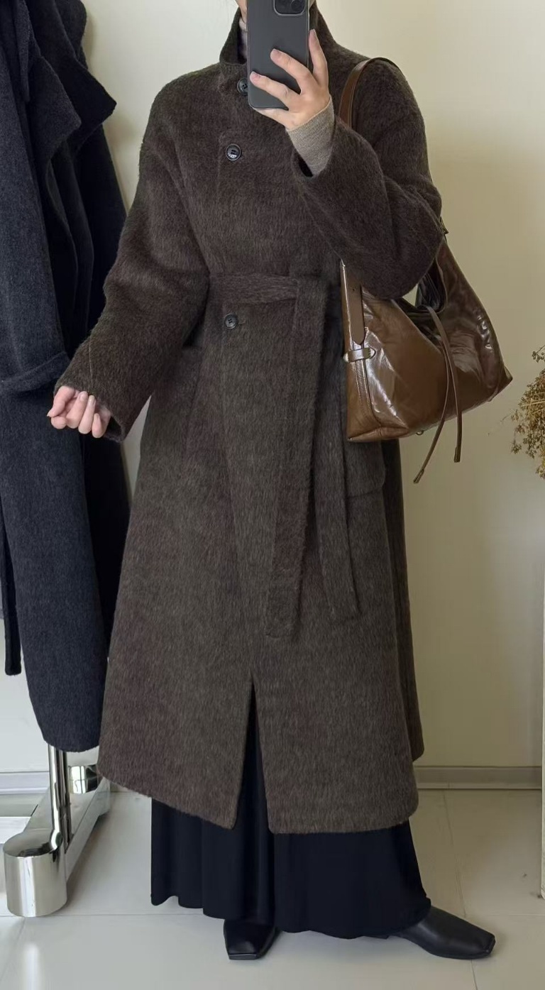 CRONG東大門㊣代購女裝新款25秋冬熱賣推薦職業休閑中長款大衣CRONG中長款大衣
