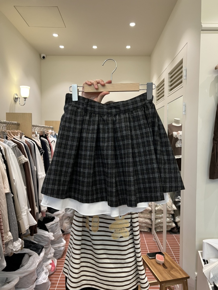 BE&BE韓國代購㊣女士新品推薦人氣熱賣時尚真品短裙雙層BE&be短裙圖色2