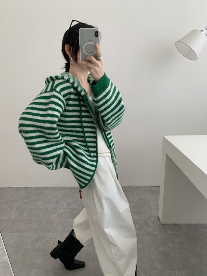 CRONG韓國代購㊣女士新款真品推薦人氣休閑職業針織衫連帽衫CRONG針織衫