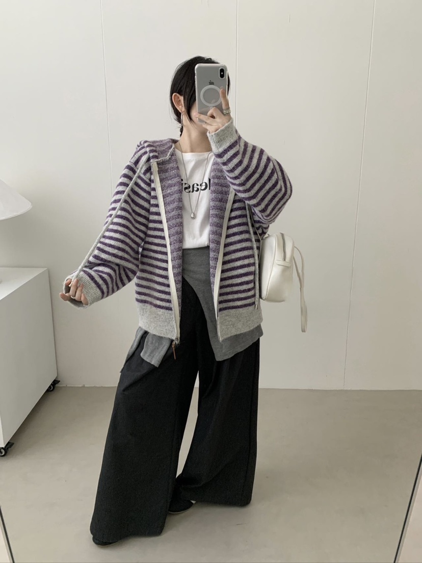 CRONG韓國代購㊣女士新款真品推薦人氣休閑職業針織衫連帽衫CRONG針織衫