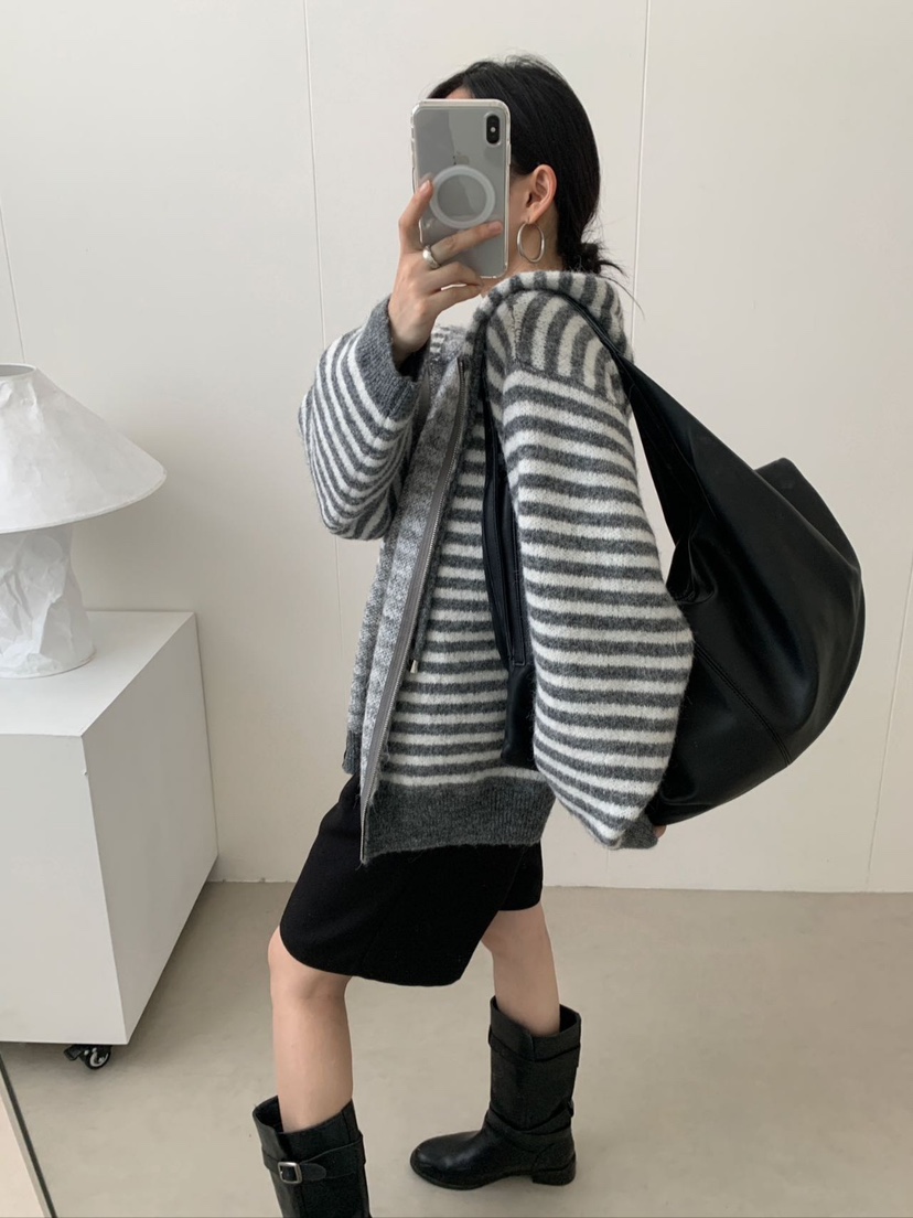 CRONG韓國代購㊣女士新款真品推薦人氣休閑職業針織衫連帽衫CRONG針織衫