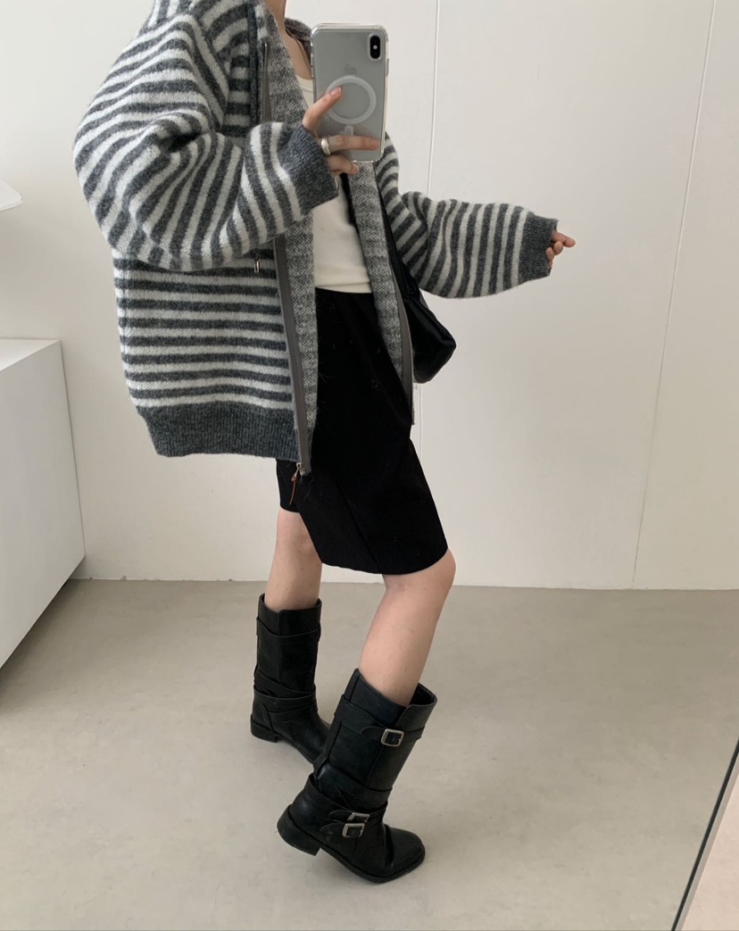 CRONG韓國代購㊣女士新款真品推薦人氣休閑職業針織衫連帽衫CRONG針織衫