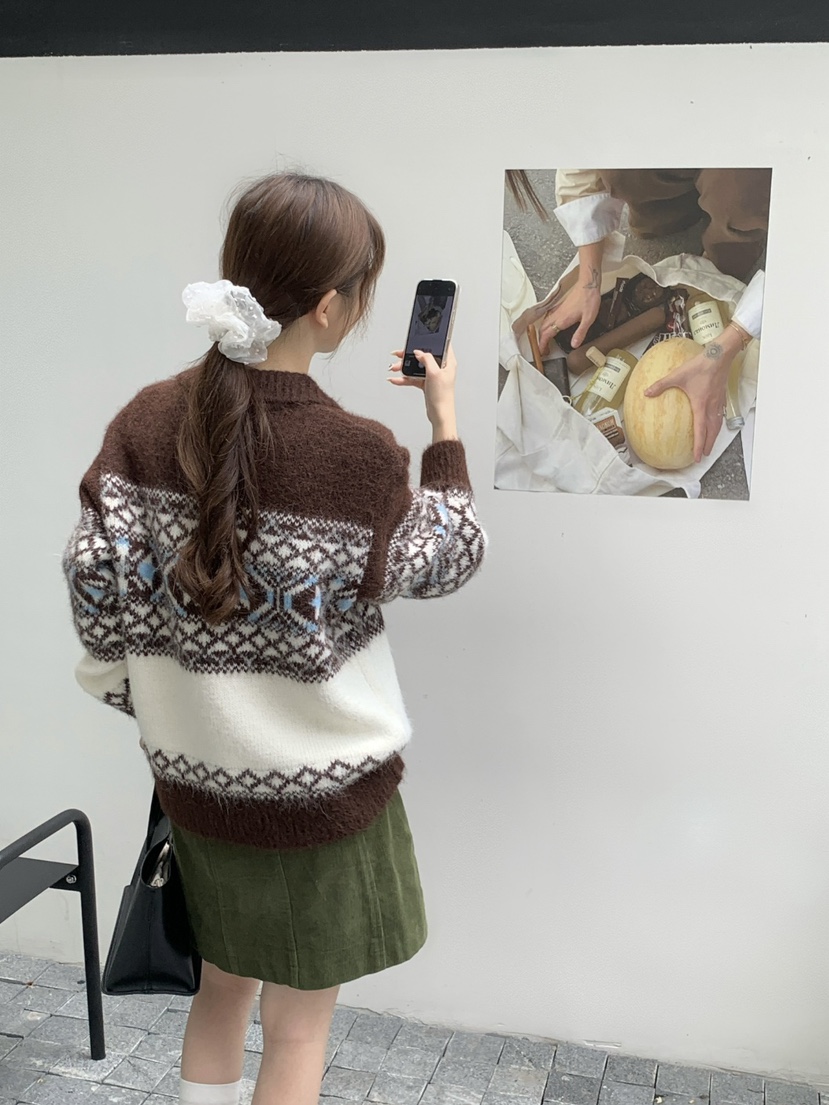 CRONG東大門㊣代購女裝新款真品人氣時尚職業休閑25秋冬針織衫CRONG針織衫