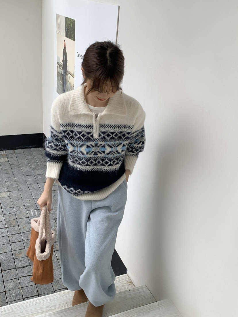 CRONG東大門㊣代購女裝新款真品人氣時尚職業休閑25秋冬針織衫CRONG針織衫圖色2