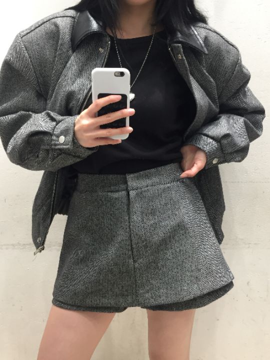 mars東大門㊣代購女士新品推薦時尚休閑熱賣裙褲羊毛人字紋mars裙褲