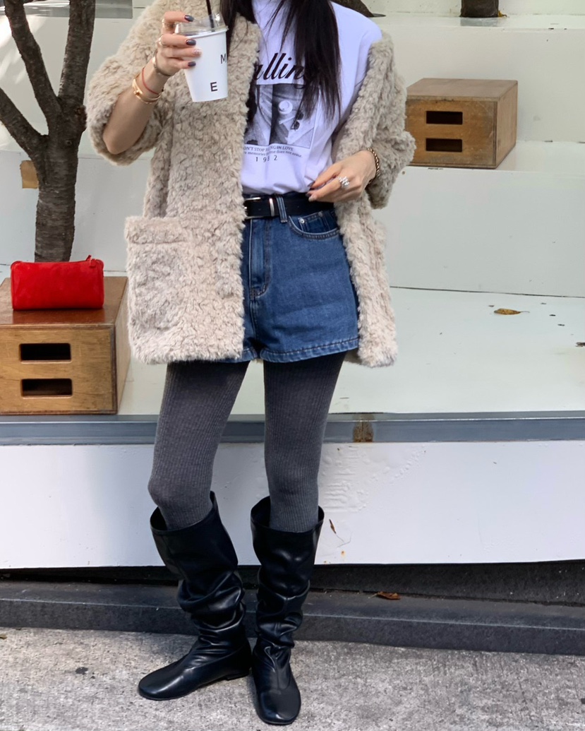 REVE CITE-L韓國代購㊣女士新款熱賣推薦人氣休閑短褲羊毛REVE CITE短褲