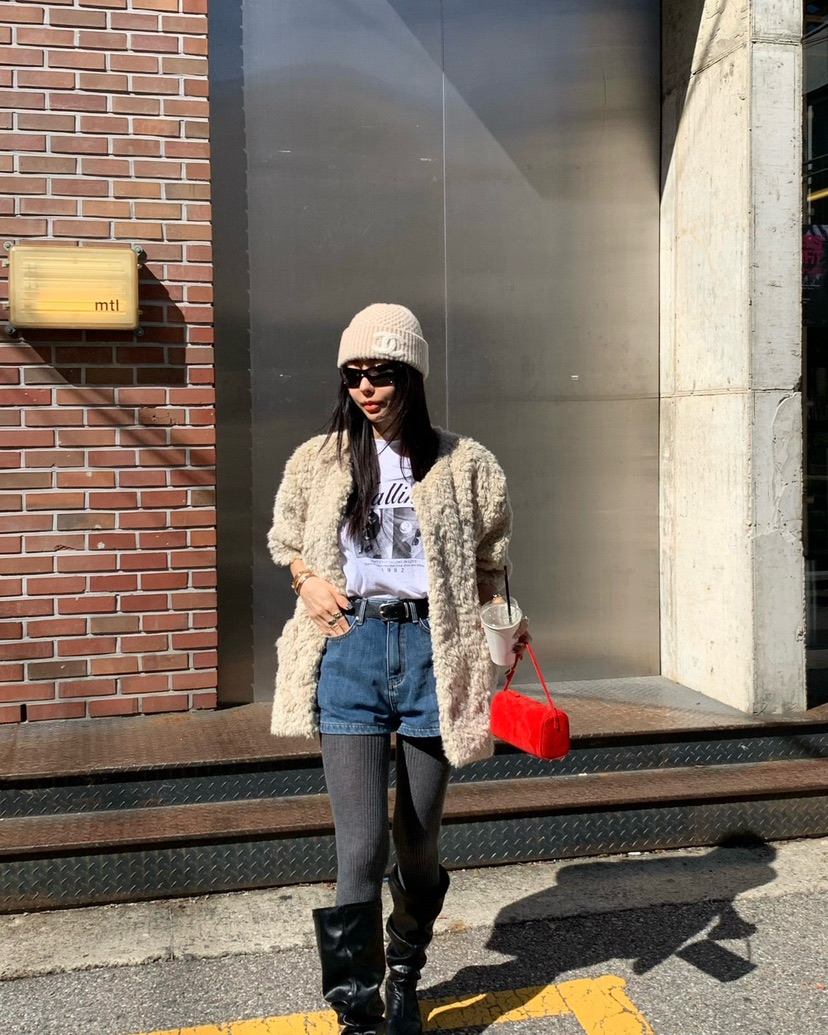 REVE CITE-L韓國代購㊣女士新款熱賣推薦人氣休閑短褲羊毛REVE CITE短褲