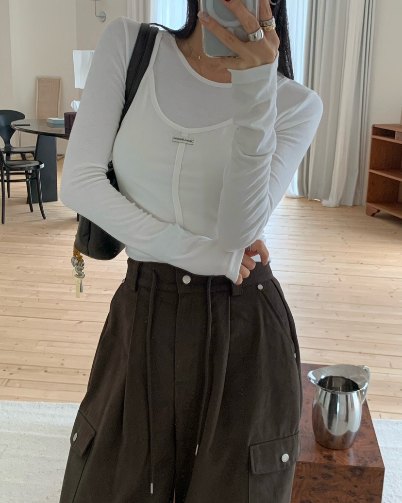 REVE CITE-L東大門㊣實拍女裝新品人氣真品熱賣休閑長袖T恤REVE CITE長袖T恤