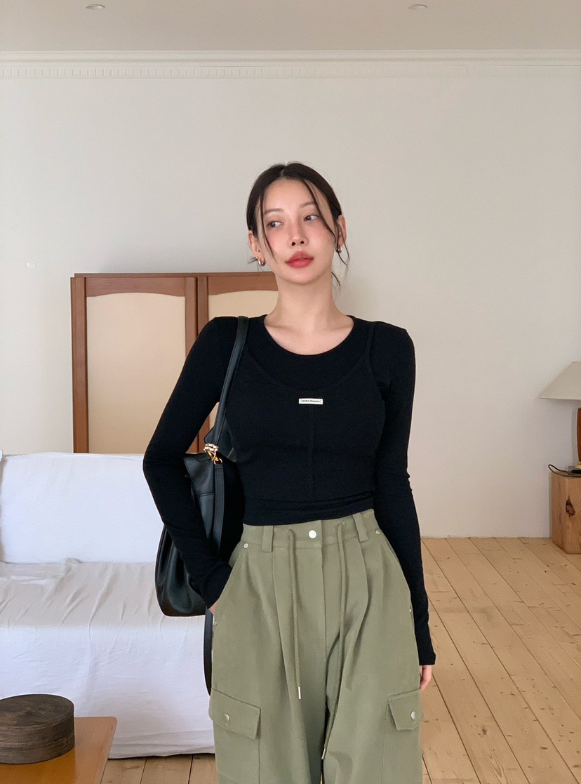REVE CITE-L東大門㊣實拍女裝新品人氣真品熱賣休閑長袖T恤REVE CITE長袖T恤