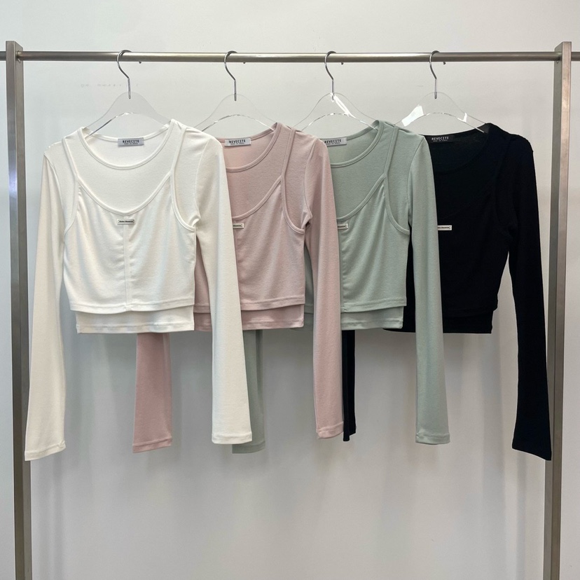 REVE CITE-L東大門㊣實拍女裝新品人氣真品熱賣休閑長袖T恤REVE CITE長袖T恤