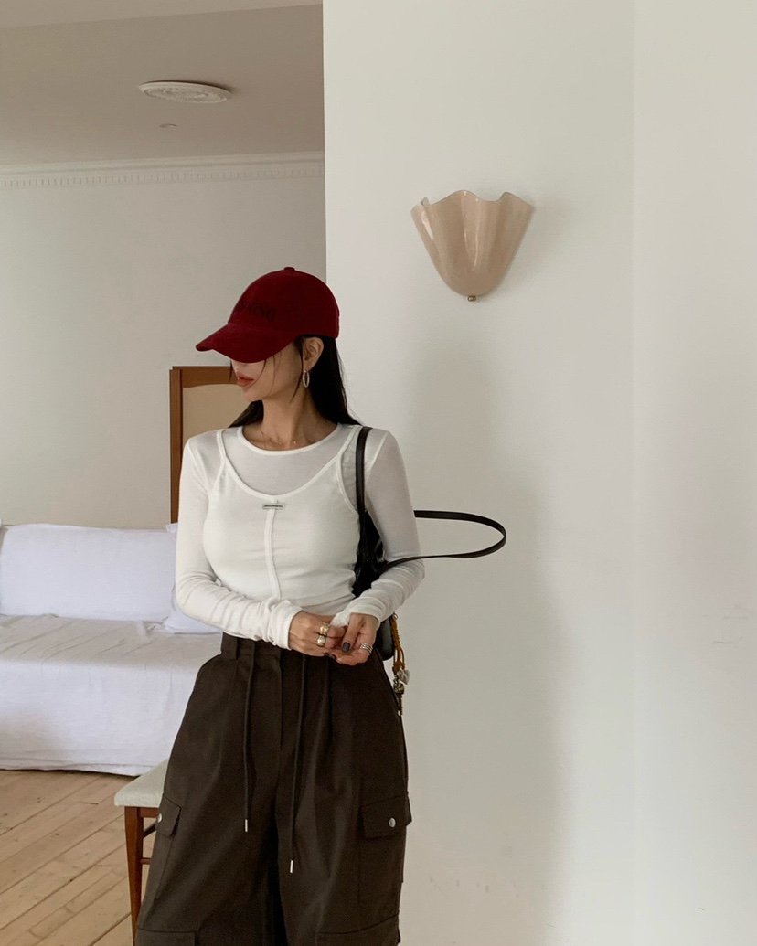 REVE CITE-L東大門㊣實拍女裝新品人氣真品熱賣休閑長袖T恤REVE CITE長袖T恤圖色2