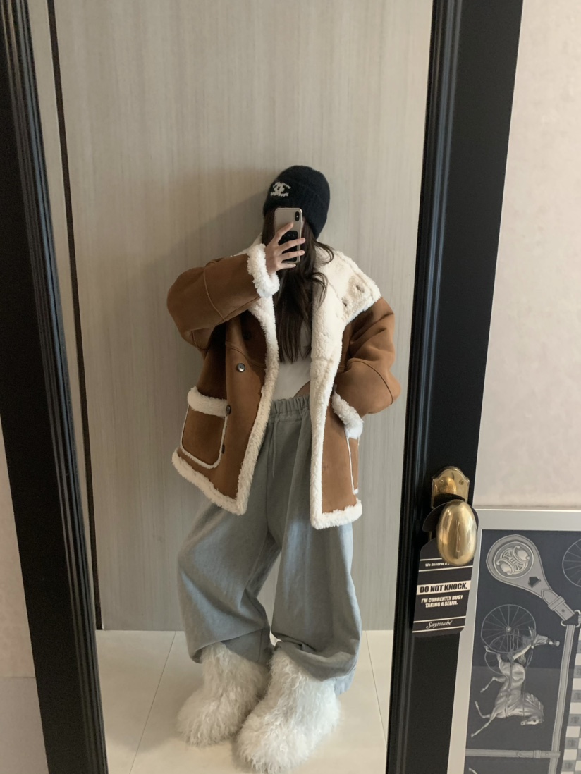 VIRKIN東大門㊣實拍女裝新品時尚熱賣休閑25秋冬夾克兩面穿雙面VIRKIN夾克