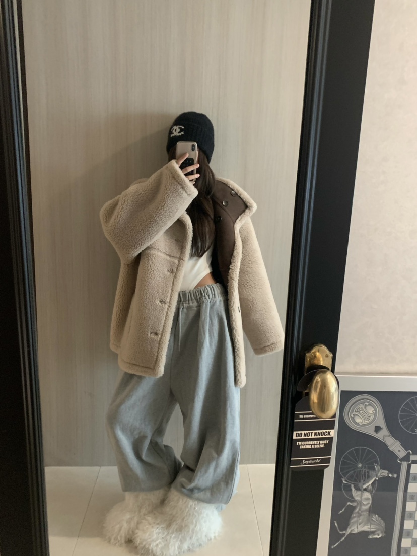 VIRKIN東大門㊣實拍女裝新品時尚熱賣休閑25秋冬夾克兩面穿雙面VIRKIN夾克