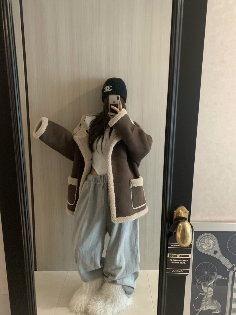 VIRKIN東大門㊣實拍女裝新品時尚熱賣休閑25秋冬夾克兩面穿雙面VIRKIN夾克