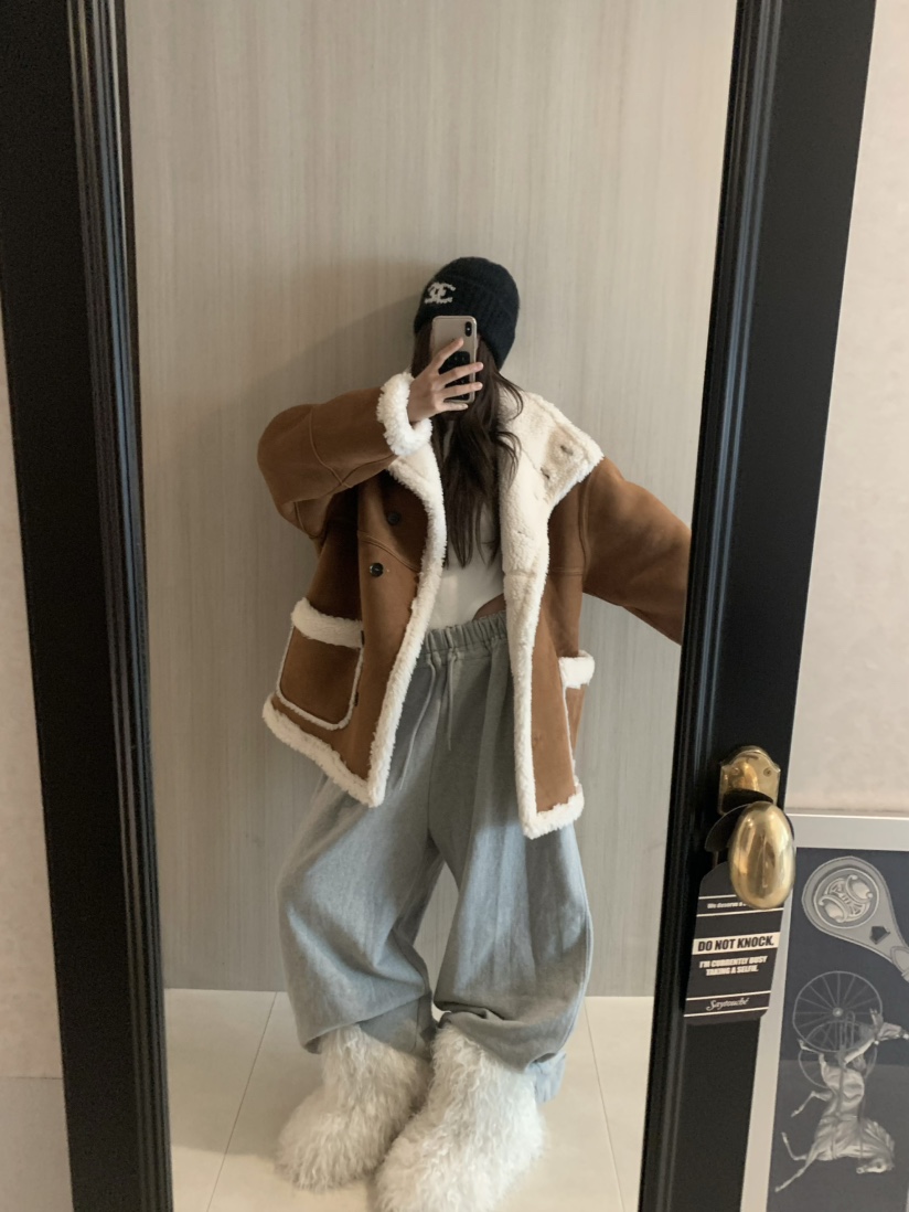 VIRKIN東大門㊣實拍女裝新品時尚熱賣休閑25秋冬夾克兩面穿雙面VIRKIN夾克