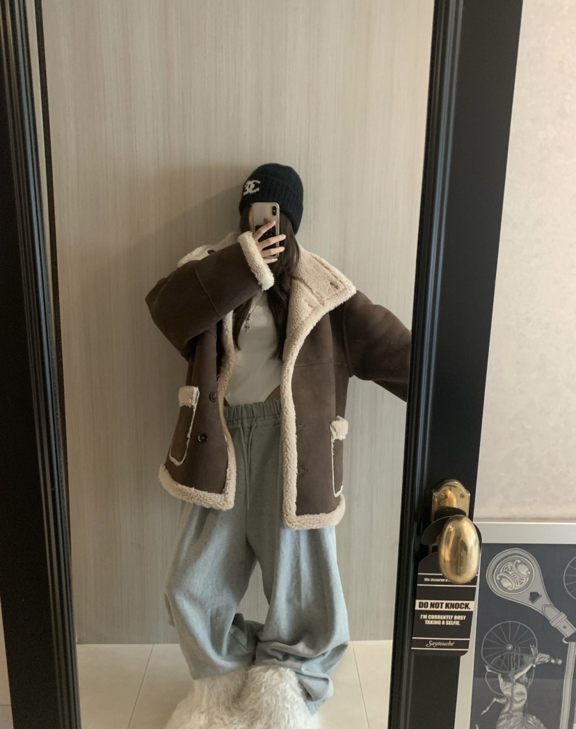 VIRKIN東大門㊣實拍女裝新品時尚熱賣休閑25秋冬夾克兩面穿雙面VIRKIN夾克圖色2