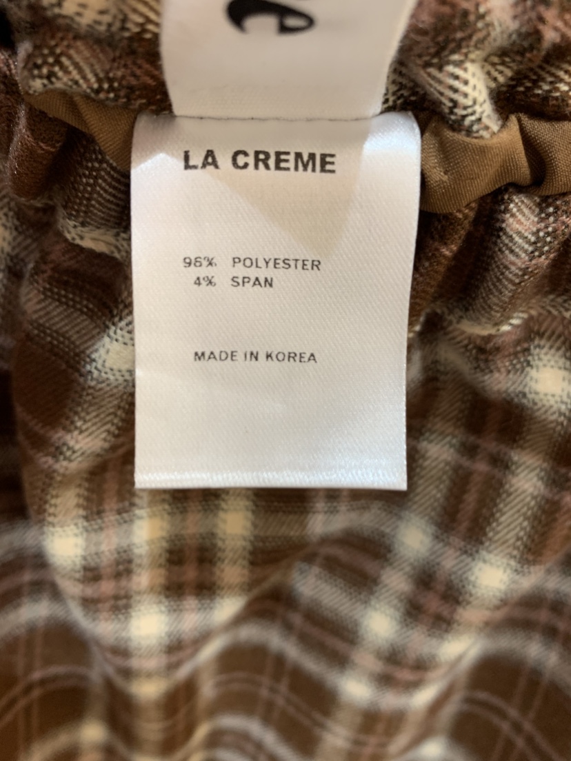 LA CREME韓國代購㊣女士新款休閑真品職業半身裙中短裙格紋LA CREME半身裙/中短裙