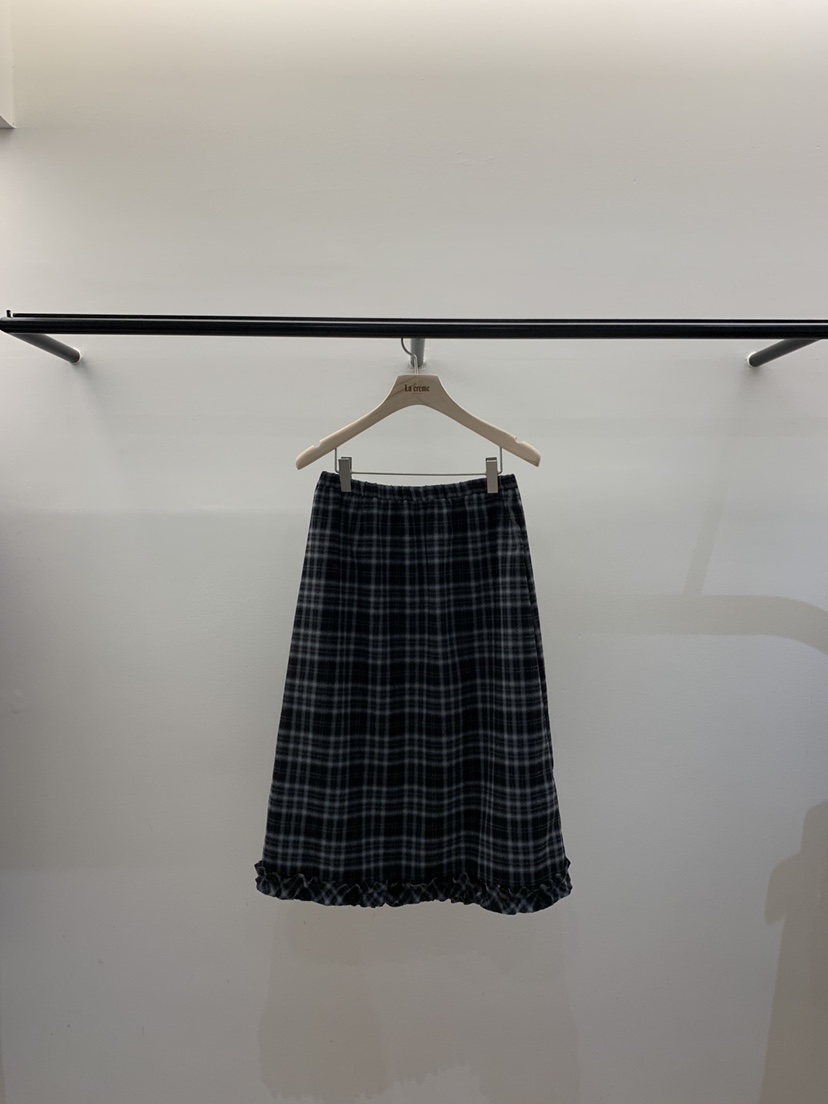 LA CREME韓國代購㊣女士新款休閑真品職業半身裙中短裙格紋LA CREME半身裙/中短裙圖色2