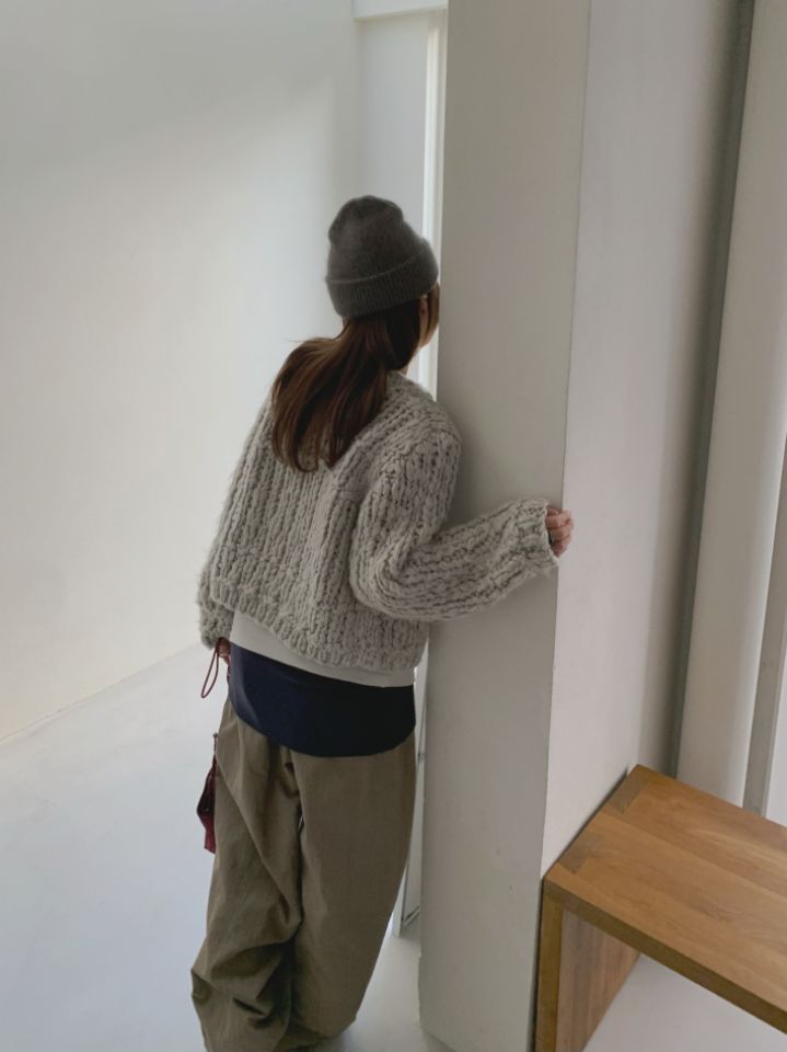 MARE東大門㊣代購女士新品時尚真品25秋冬休閑毛衣手工開衫MARE毛衣