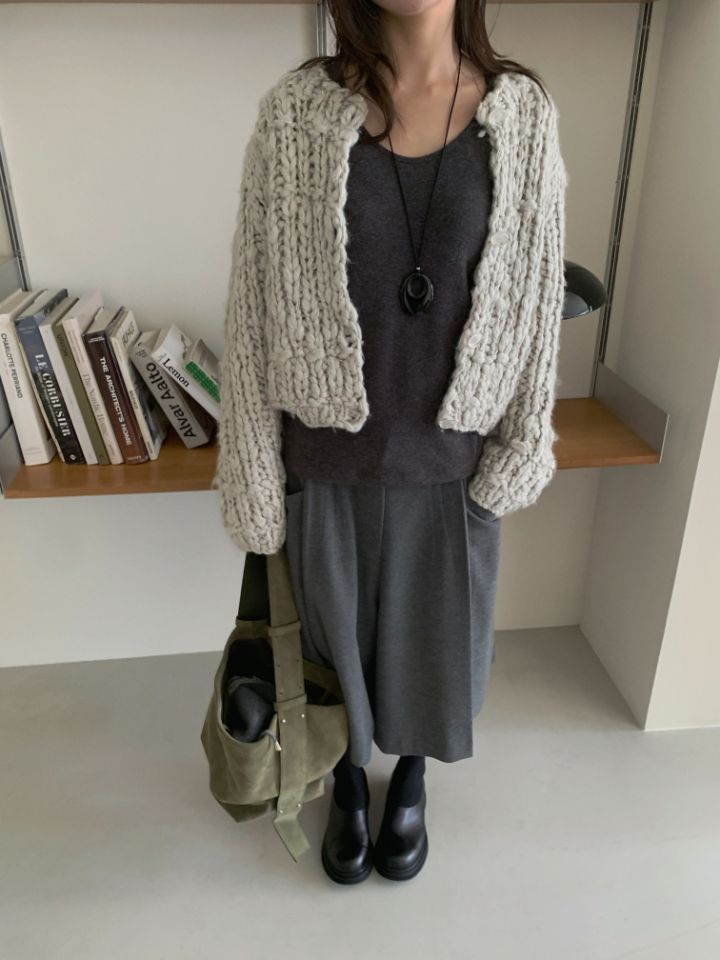MARE東大門㊣代購女士新品時尚真品25秋冬休閑毛衣手工開衫MARE毛衣