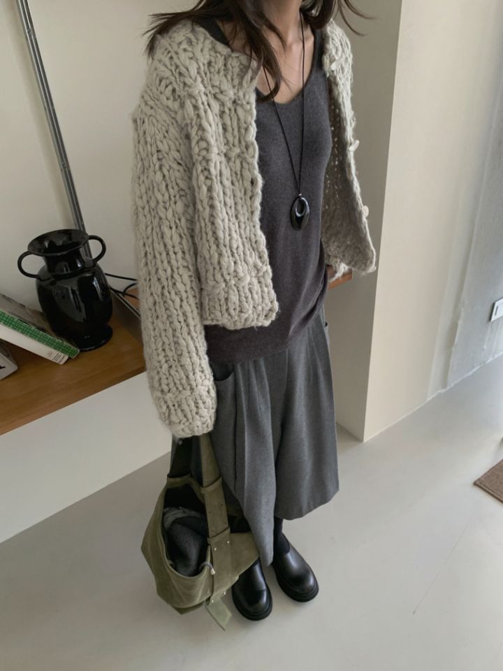 MARE東大門㊣代購女士新品時尚真品25秋冬休閑毛衣手工開衫MARE毛衣圖色2