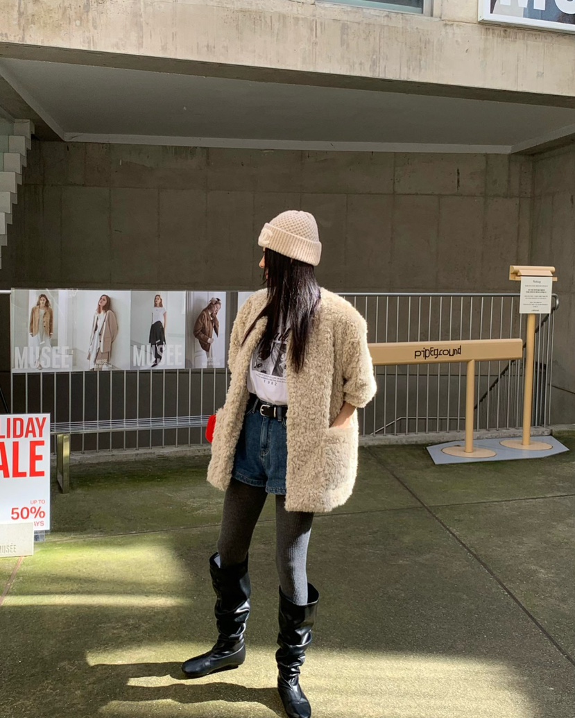 REVE CITE-L韓國直郵㊣女裝新款人氣時尚推薦休閑夾克皮草REVE CITE夾克