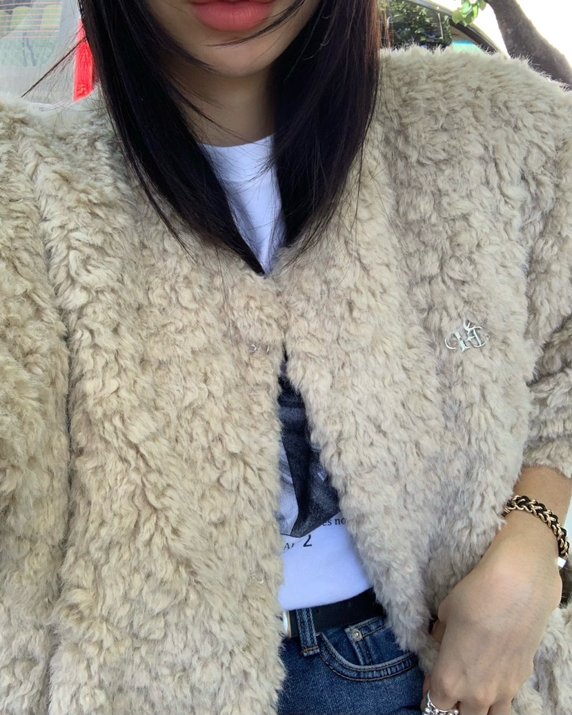 REVE CITE-L韓國直郵㊣女裝新款人氣時尚推薦休閑夾克皮草REVE CITE夾克