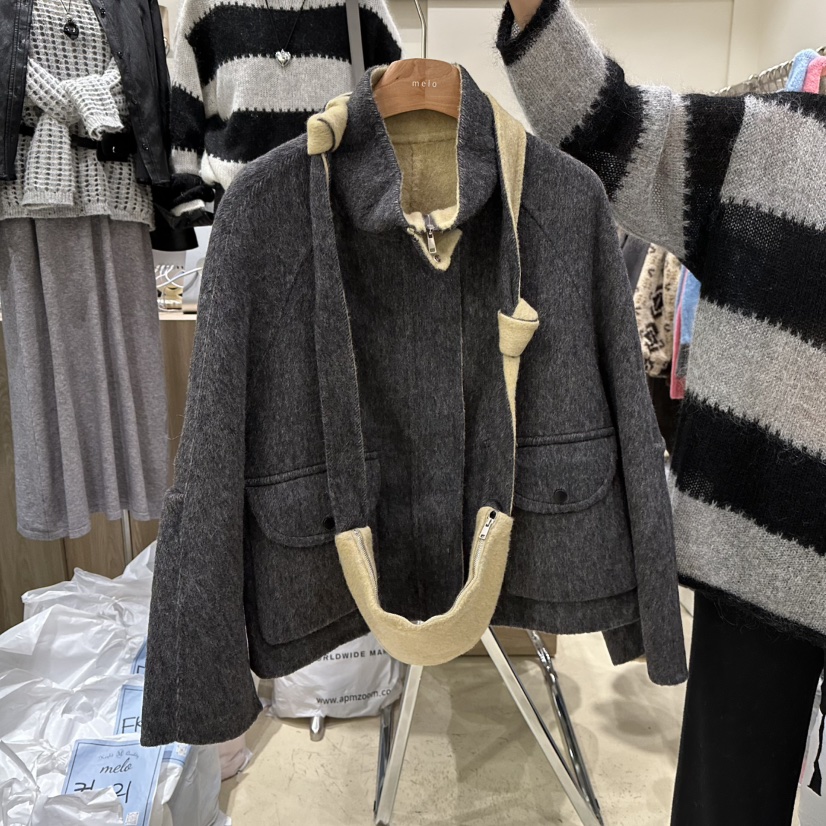 MELO東大門㊣直郵女士新品時尚真品職業25秋冬夾克含包插肩MELO夾克