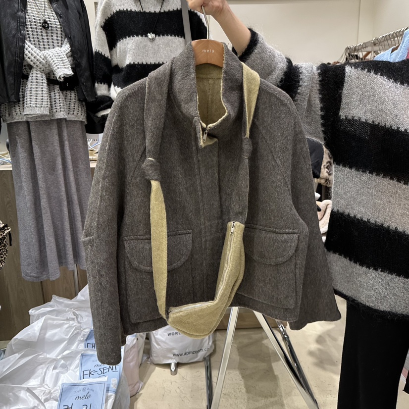 MELO東大門㊣直郵女士新品時尚真品職業25秋冬夾克含包插肩MELO夾克圖色2
